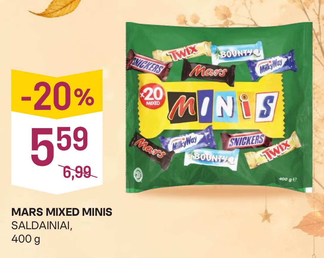 MARS MIXED MINIS SALDAINIAI, 400 g