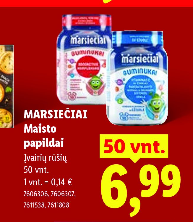 MARSIEČIAI Maisto papildai, 50 vnt