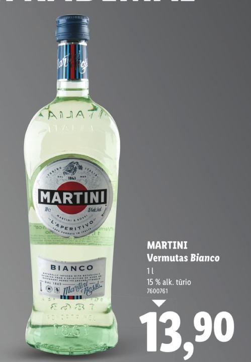 MARTINI Vermutas Bianco, 1 l