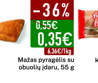Mažas pyragėlis su obuolių įdaru, 55 g