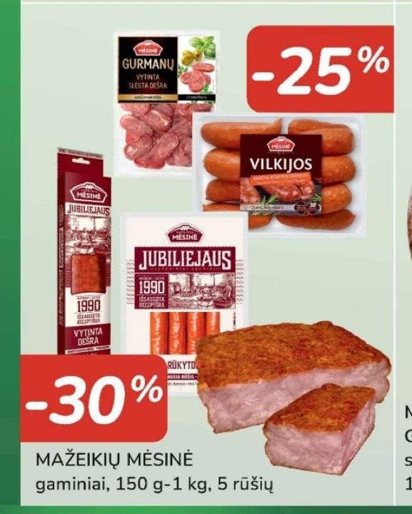 MAŽEIKIŲ MĖSINĖ gaminiai, 150 g-1 kg