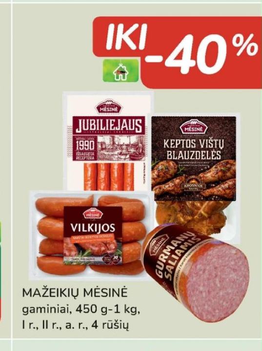 MAŽEIKIŲ MĖSINĖ gaminiai, 450 g-1 kg