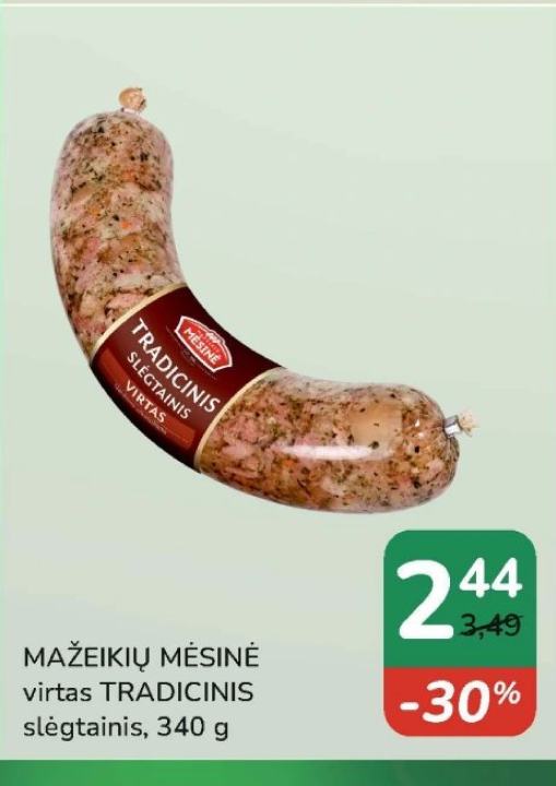 MAŽEIKIŲ MĖSINĖ virtas TRADICINIS slėgtainis, 340 g