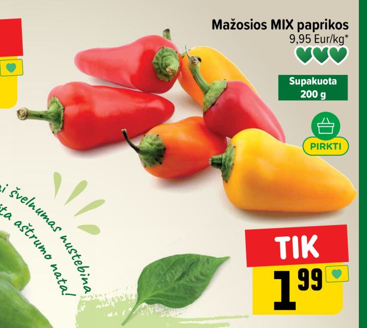 Mažosios MIX paprikos, 200 g