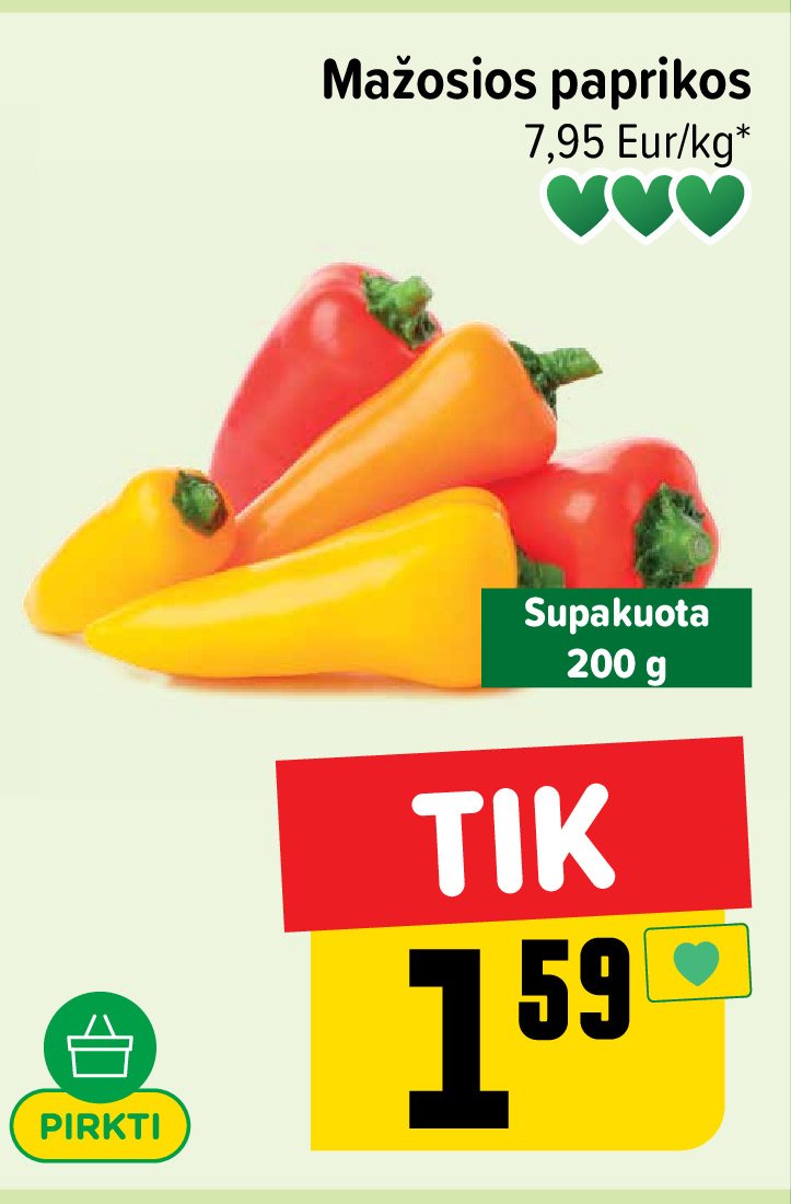 Mažosios paprikos, 200 g