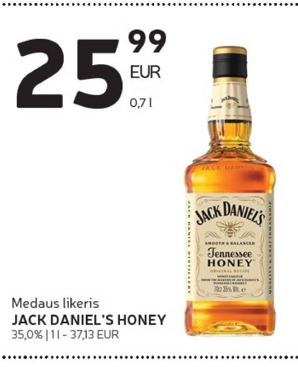 Medaus likeris JACK DANIEL'S HONEY, 0.7 l