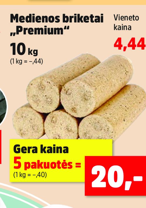 Medienos briketai „Premium“