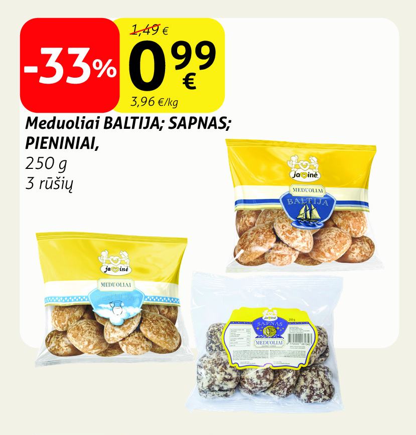 Meduoliai BALTIJA; SAPNAS; PIENINIAI, 250 g