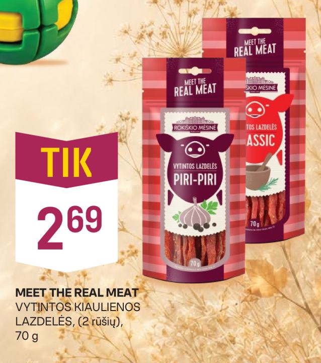 MEET THE REAL MEAT VYTINTOS KIAULIENOS LAZDELĖS, 70 g