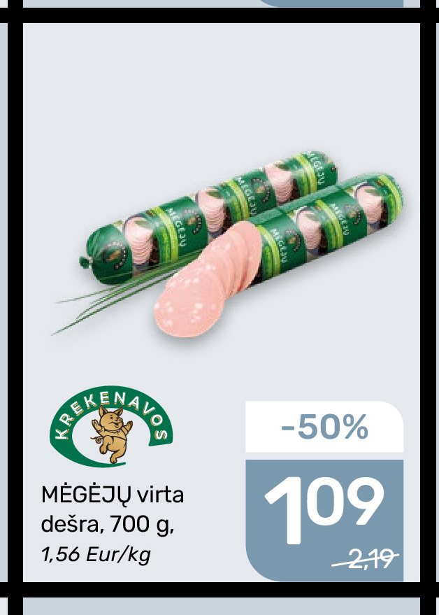MĖGĖJŲ virta dešra KREKENAVOS, 700 g