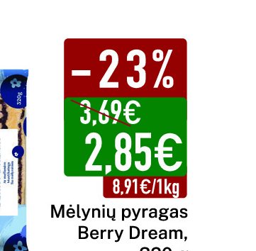 Mėlynių pyragas Berry Dream, 320 g