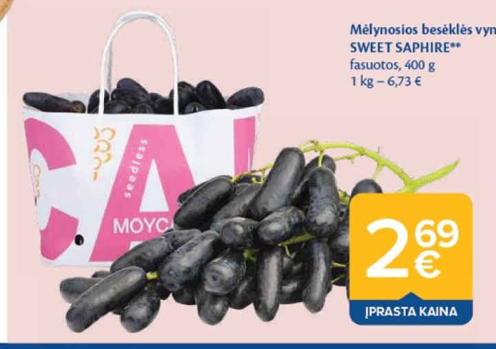 Mėlynosios besėklės vynuogės SWEET SAPHIRE, 400 g