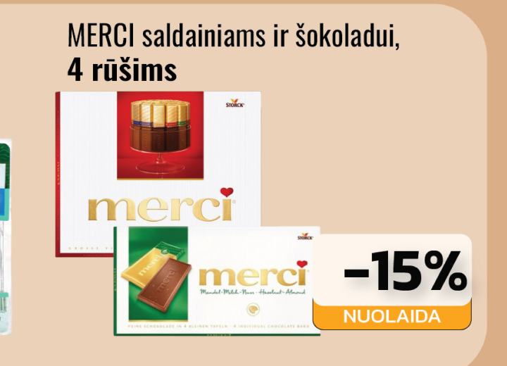 MERCI saldainiams ir šokoladui