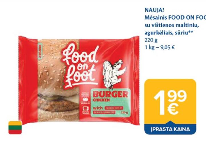 Mėsainis FOOD ON FOOT, 220 g