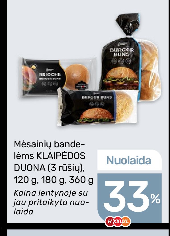 Mėsainių bandelėms KLAIPĖDOS DUONA, 120 g
