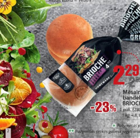 Mėsainių bandelės BRIOCHE, 280 g