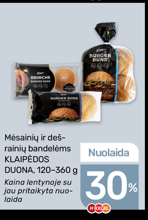 Mėsainių ir dešrainių bandelėms KLAIPĖDOS DUONA, 360 g