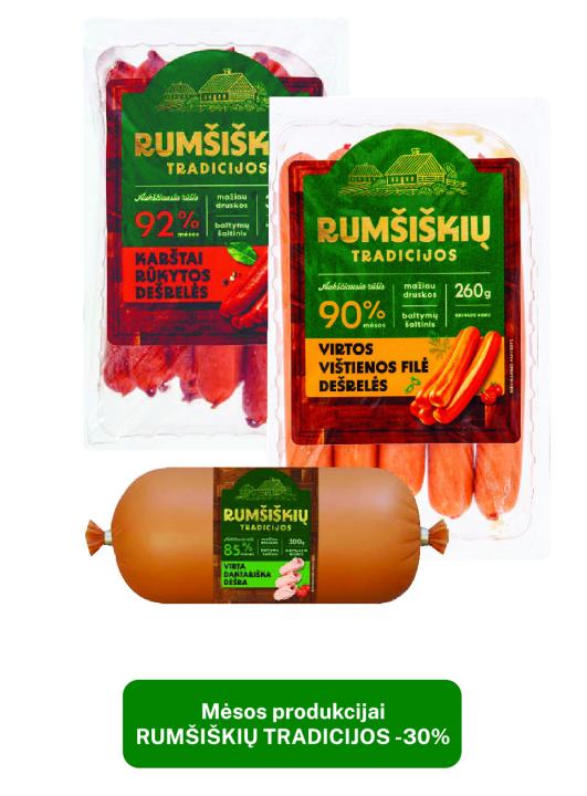Mėsos produkcijai RUMŠIŠKIŲ TRADICIJOS