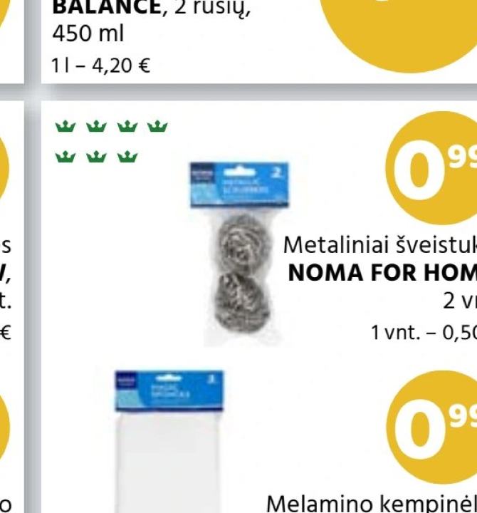 Metaliniai šveistukai NOMA FOR HOME, 2 vnt