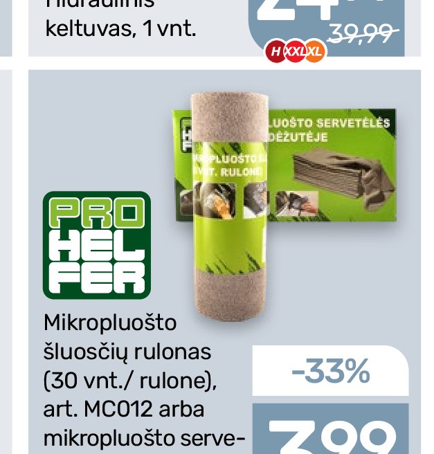 Mikropluošto šluosčių rulonas, 30 vnt