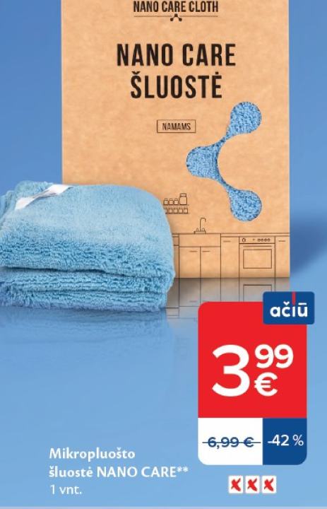 Mikropluošto šluostė NANO CARE, 1 vnt