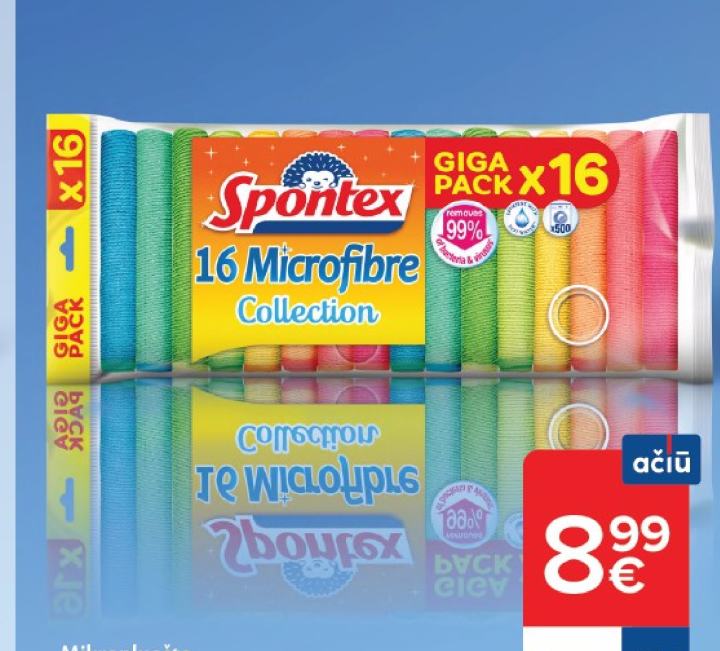 Mikropluošto šluostės SPONTEX, 1 pak.