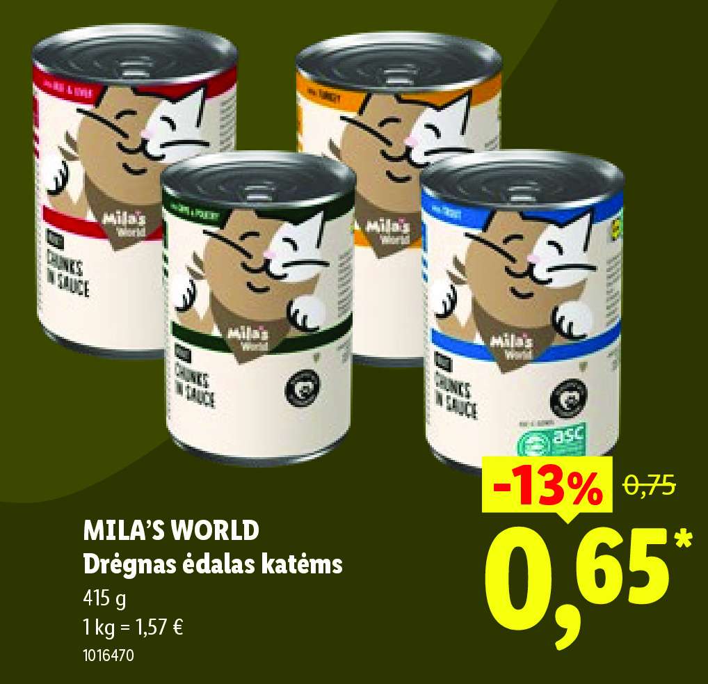 MILA'S WORLD Drėgnas ėdalas katėms, 415 g
