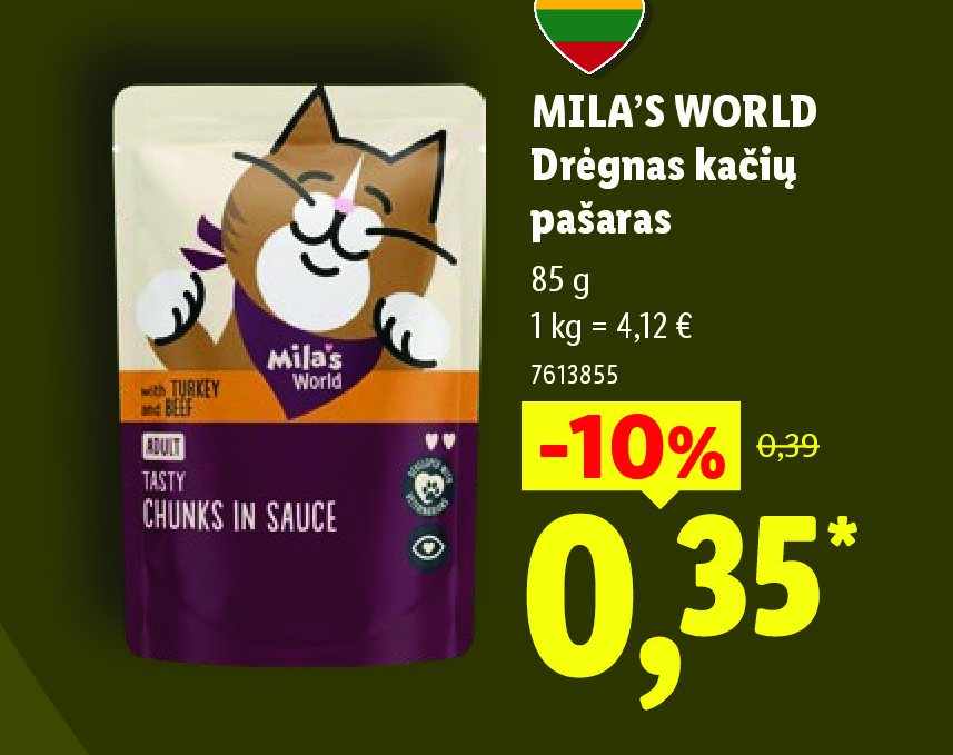 MILA'S WORLD Drėgnas kačių pašaras, 85 g