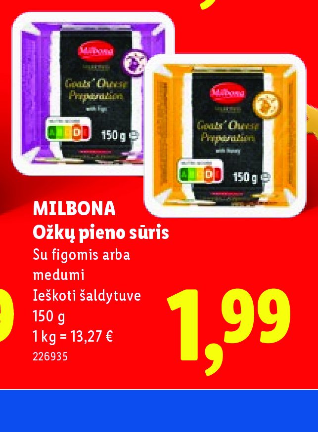 MILBONA Ožkų pieno sūris, 150 g