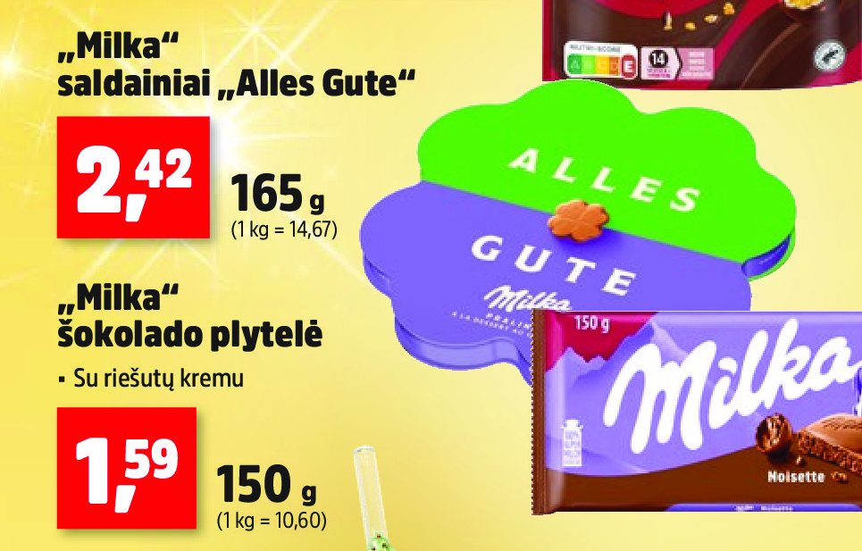 „Milka“ saldainiai „Alles Gute“, 165 g
