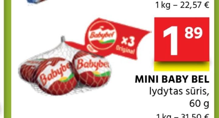 MINI BABY BEL lydytas sūris, 60 g