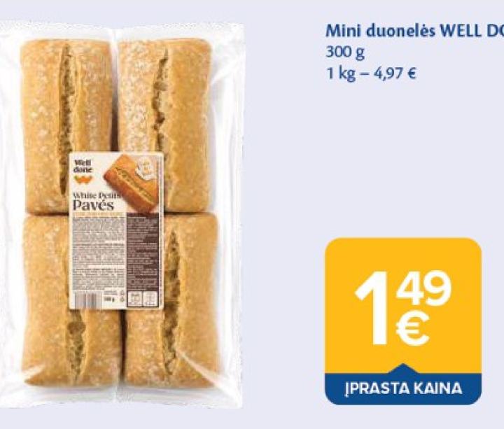 Mini duonelės WELL DONE, 300 g