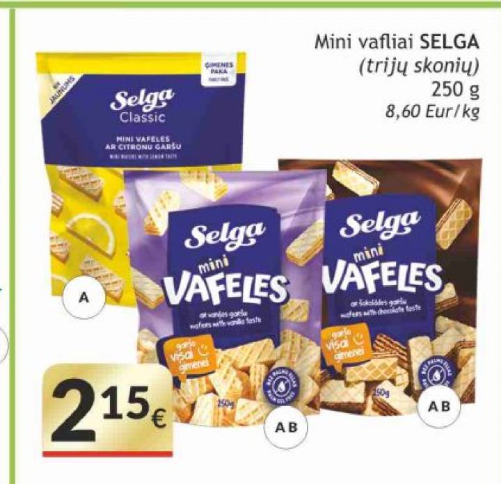 Mini vafliai SELGA, 250 g