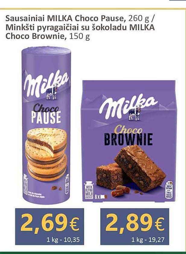 Minkšti pyragaičiai MILKA Choco Brownie, 150 g
