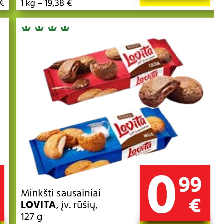 Minkšti sausainiai LOVITA, 127 g