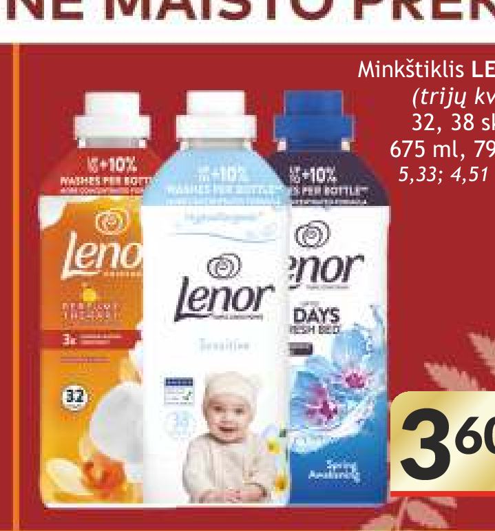 Minkštiklis LENOR (trijų kvapų), 38 skalb.