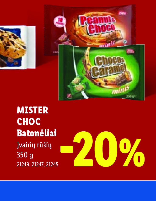 MISTER CHOC Batonėliai, 350 g