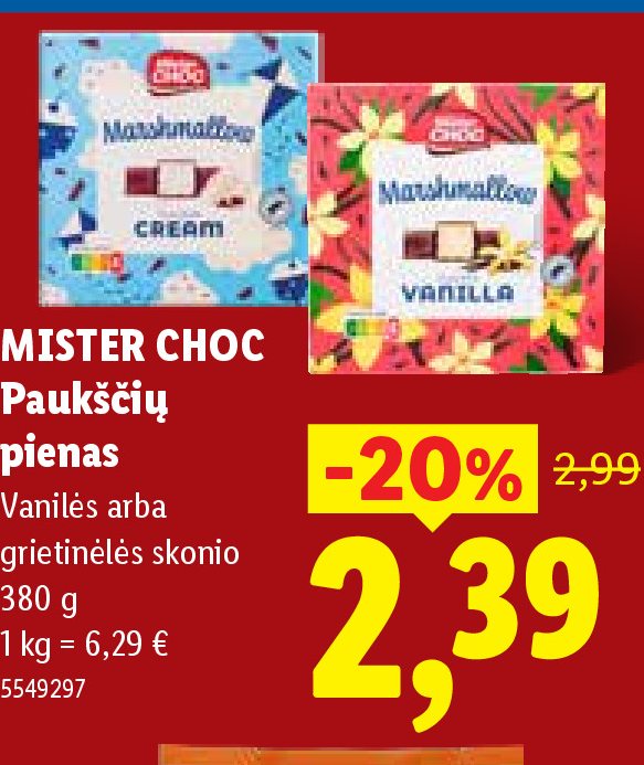 MISTER CHOC Paukščių pienas, 380 g