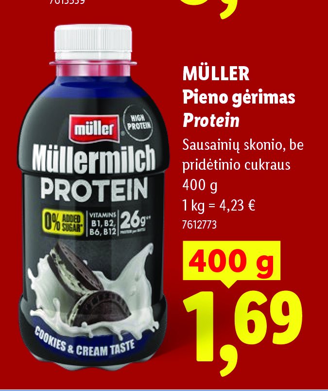MÜLLER Pieno gėrimas Protein, 400 g