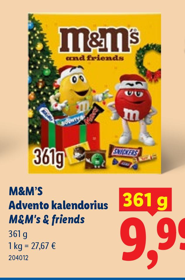 M&M'S Advento kalendorius M&M's & friends, 361 g
