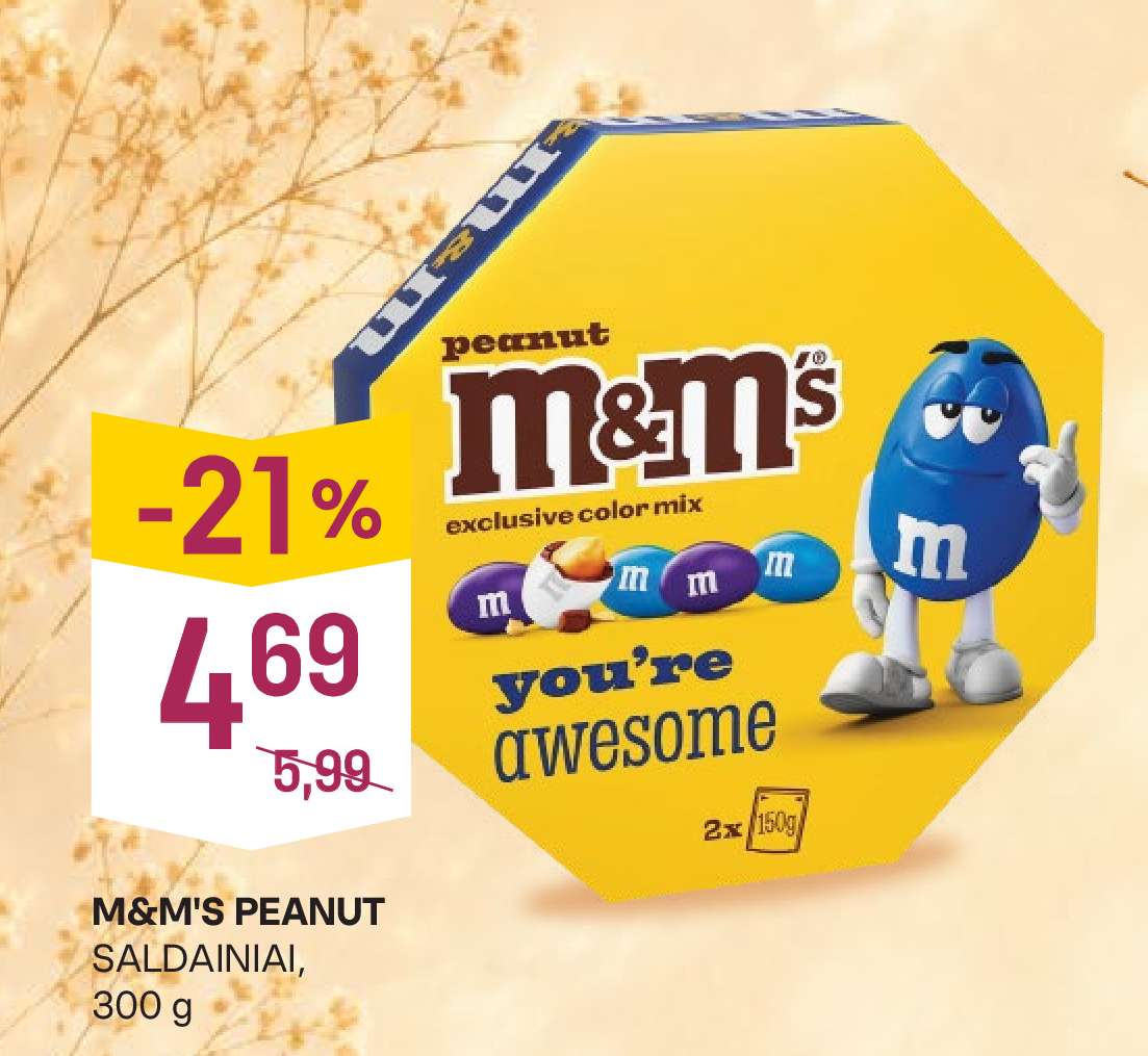M&M'S PEANUT SALDAINIAI, 300 g