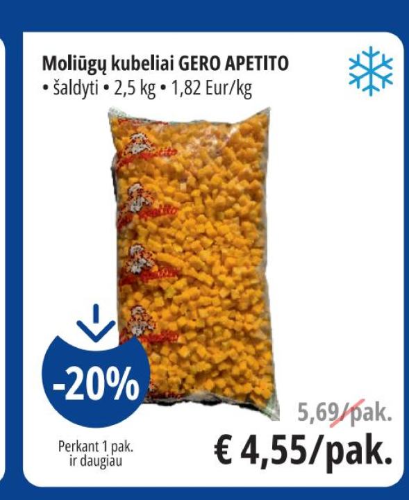Moliūgų kubeliai GERO APETITO, 2.5 kg