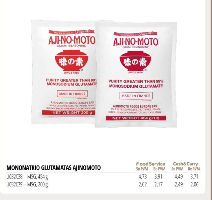MONONATRIO GLUTAMATAS AJINOMOTO, 454 g