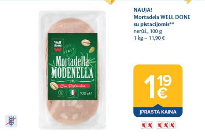 Mortadela WELL DONE su pistacijomis, 100 g