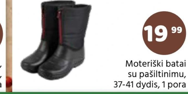Moteriški batai su pašiltinimu, 1 pora