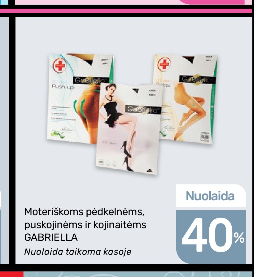 Moteriškoms pėdkelnėms, puskojinėms ir kojinaitėms GABRIELLA