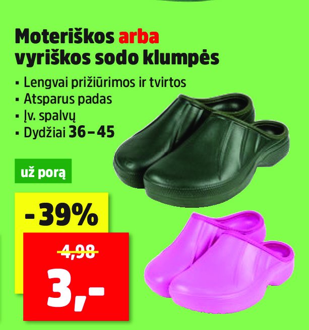Moteriškos arba vyriškos sodo klumpės