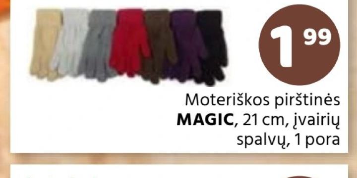 Moteriškos pirštinės MAGIC, 21 cm