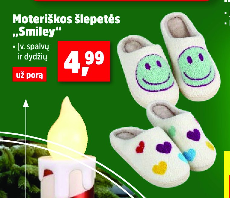 Moteriškos šlepetės „Smiley“