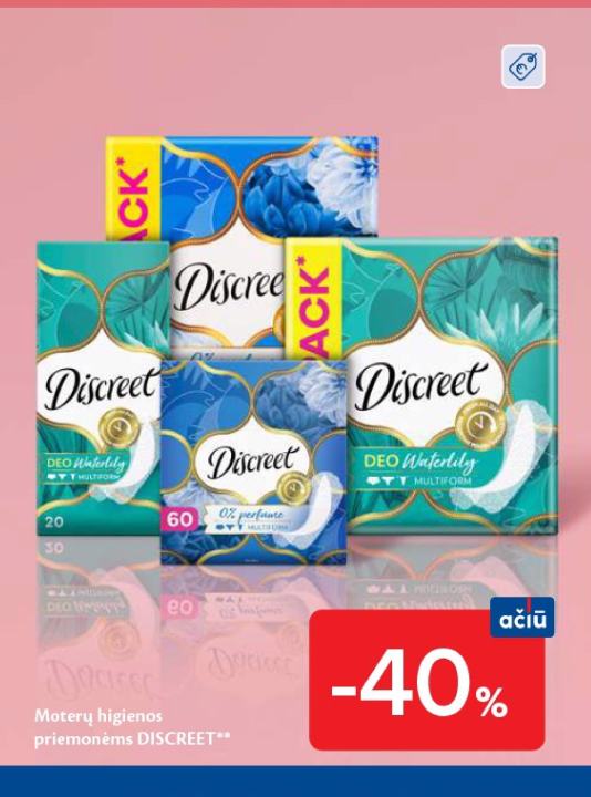 Moterų higienos priemonėms DISCREET